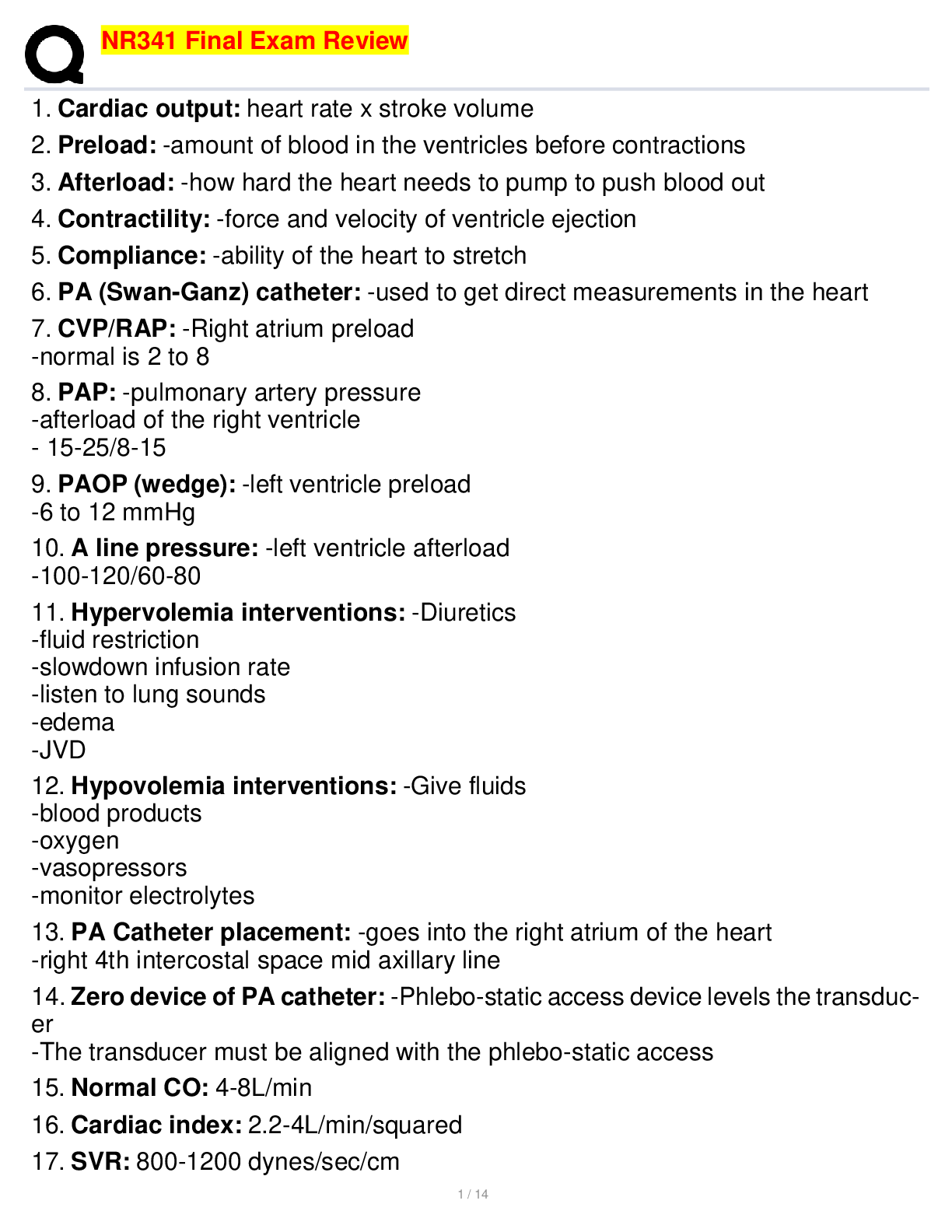 Preview image for NR341 Final Exam Review